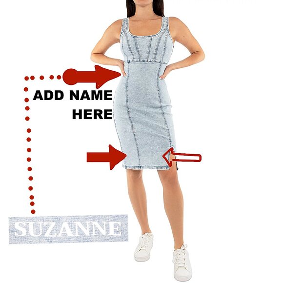 REWASH | CUSTOMIZABLE DENIM DRESS W/ NAME - Picture 9 of 14
